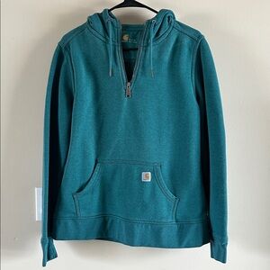 Carhartt Teal Zip Pullover Hoodie